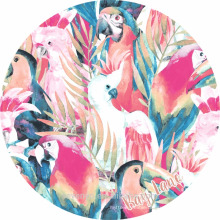 100% soft cotton porrot print design round beach towels